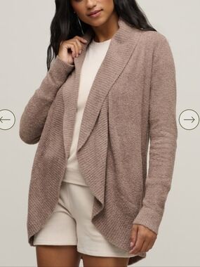 Barefoot Dreams• Cozychic Lite Lounge Open-Front Cardigan - Light Mauve. Sz S